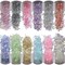 12-Color Iridescent Chunky Glitter Flakes Set – Opal Mylar Hexagon & Fine Powder Mix for Resin, Crafts, Makeup, Body & Nail Art | Sparkling Mermaid Glitter Set for Women & Girls (Opal Hexagon)